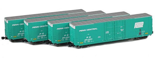American Z Line ~ Z Scale ~ Greenville 60' Boxcar ~ 4-Pack ~ Penn Central PC ~ 914205-1