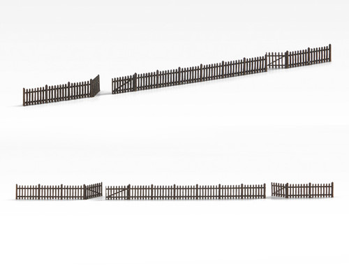 Archistories ~ Z Scale ~ Picket Fence Kit Brown ~ 811201
