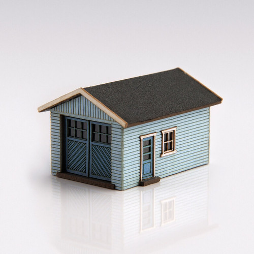 Archistories ~ Z Scale ~ Single Garage Kit ~ Light Blue ~ 426070-LB