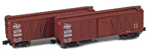 American Z Line ~ Z Scale ~ 40' Outside Braced Boxcar ~ 2-Car Set ~ Milwaukee Road MILW #715340 & #715342 ~ 903172-1