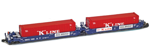 American Z Line ~ Z Scale ~ MAXI-I Spine Car Set ~ 5 Containers ~ RBCX #1019 ~ 906506-4C