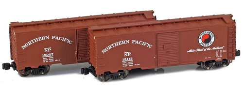 American Z Line ~ Z Scale ~ 40' AAR Boxcar ~ 2-Car Set ~ Northern Pacific NP #15007 & #15112 ~ 904379-1