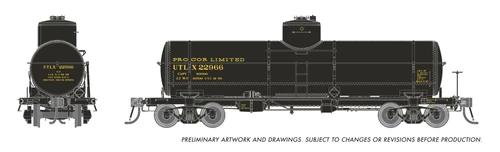 Rapido ~ HO Scale ~ Union X-3 8,000 Gal Tank Car ~ Procor Limited UTLX #22966 ~ 159107-22966