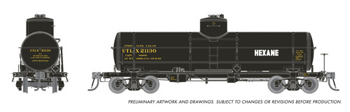 Rapido ~ HO Scale ~ Union X-3 8,000 Gal Tank Car ~ Union Tank Car UTLX ~ Hexane ~ 6-Pack ~ 159108