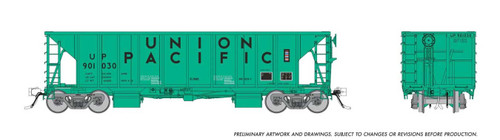 Rapido ~ HO Scale ~ NSC Ballast Hopper ~ Union Pacific UP (Early) ~ 3-Pack #2 ~ 158021