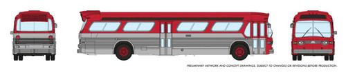 Rapido ~ N Scale ~ New Look Bus ~ Generic Red & Silver ~ Working Headlights ~ 573097