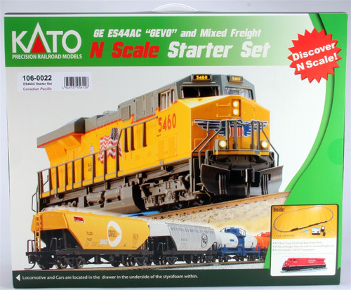 Kato ~ N Scale ~ UniTrack ~ Canadian Pacific Starter Set ~ GE ES44AC GEVO ~ 6 Freight Cars & Track ~ 106-0022