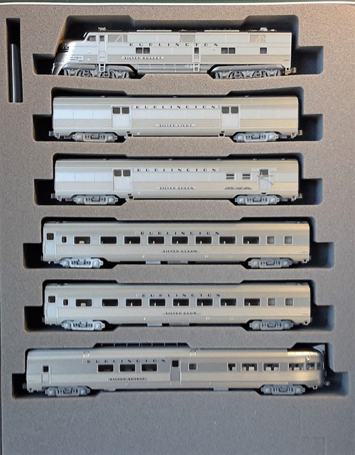 Kato ~ N Scale ~ Chicago Burlington & Quincy CB&Q ~ EMD E5A Silver Streak Zephyr ~ 6pcs ~ 106-090