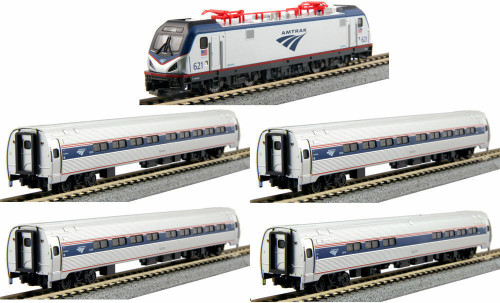 Kato ~ N Scale ~ Amtrak ~ ACS-64 Amfleet I Phase VI Bookcase ~ 5 Car Set ~ 106-8001