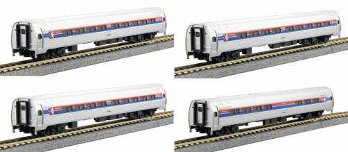 Kato ~ N Scale ~ Amtrak ~ Amfleet Phase I Bookcase ~ (4 pcs) ~ 106-8011