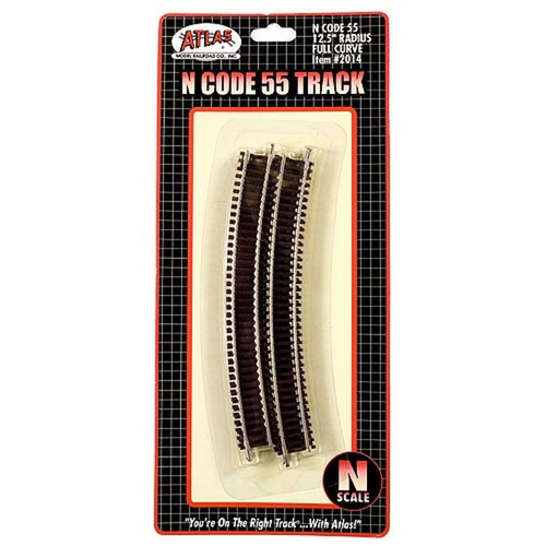 Atlas ~ N Scale ~ Code 55 Track ~ 12.5" Radius Curve (6 Pieces) ~ 2014