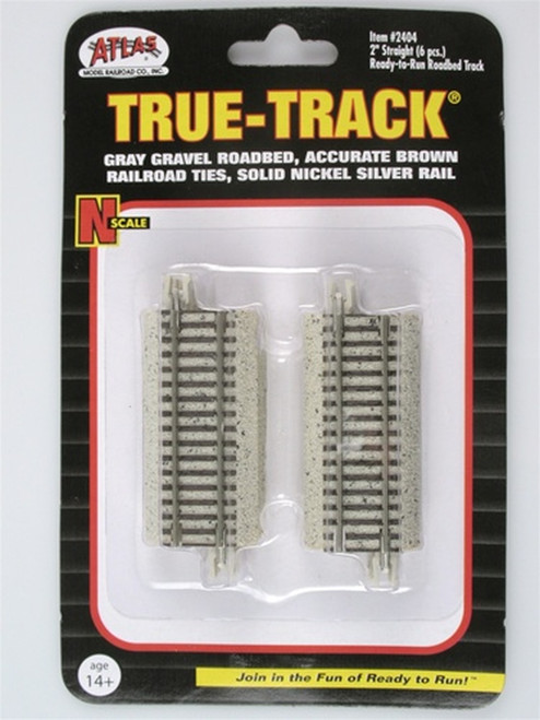 Atlas ~ N Scale ~ Code 65 ~ True-Track ~ 2" Straight (6 pcs) ~ 2404