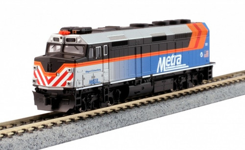 Kato ~ N Scale ~ Chicago Metra ~ #181 F40PH Ditch Lights ~ Village of Schaumburg ~ 176-9106