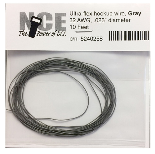 NCE ~ Gray Ultraflex Wire ~ 32AWG ~ 10 Feet ~ 5240258