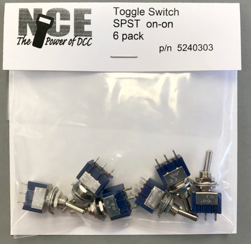 NCE ~ On/On SPST Toggle Switch (6 pcs) ~ 5240303