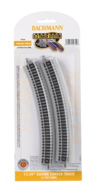 Bachmann ~ EZ-Track ~ 12.50" Radius Curved Track ~ N Scale ~ 6 Pieces ~ 44852