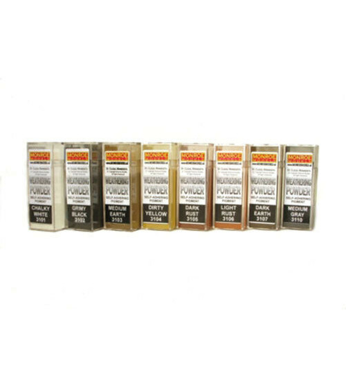 Monroe Models ~ Colored Weathering Powder Assortment ~ 8 Pack ~ 3100