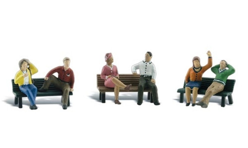 Woodland Scenics ~ N Scale ~ People on Benches ~ A2206