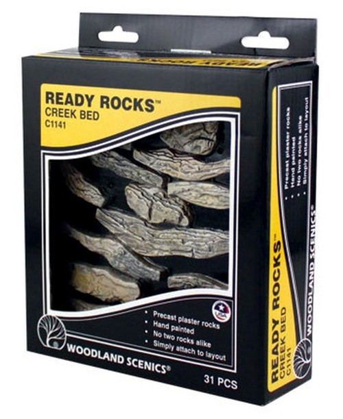 Woodland Scenics ~ Creek Bed Ready Rocks ~ 31 Pieces ~ C1141