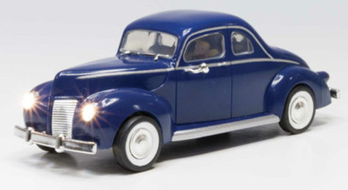 Woodland Scenics ~ O Scale ~ Just Plug Illuminated Vehicle ~ Blue Coupe ~ JP5978