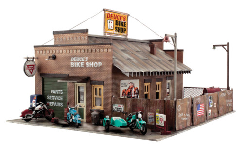 Woodland Scenics ~ O Scale ~ Deuce's Bike Shop ~ Pre-Fab Building Kit ~ PF5895