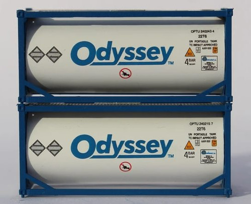 Jacksonville Terminal Company ~ N Scale ~ 20' Standard Tank Containers, Odyssey ~ 205216