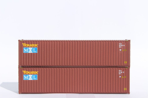 Jacksonville Terminal JTC ~ N Scale ~ 40' High Corrugated Side Containers Touax MOL~ 405078