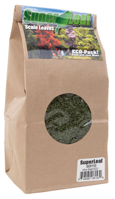 Scenic Express ~ SuperLeaf Scale Model Leaf Flake 24oz ECO-Pak ~ Olive Green ~6153