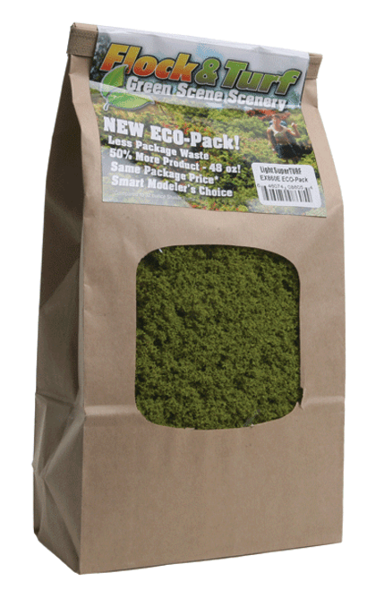 Scenic Express ~ Super Turf Ground Cover ECO Pack Bag ~ 48oz ~ Light Green ~ 860E