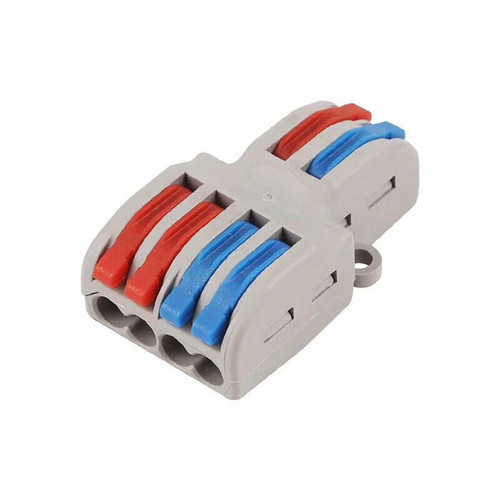 RR-CirKits ~ SPL-42 ~ Multiple Terminal Block Push-In Wiring Quick Cable Connector ~ 2 In, 4 Out