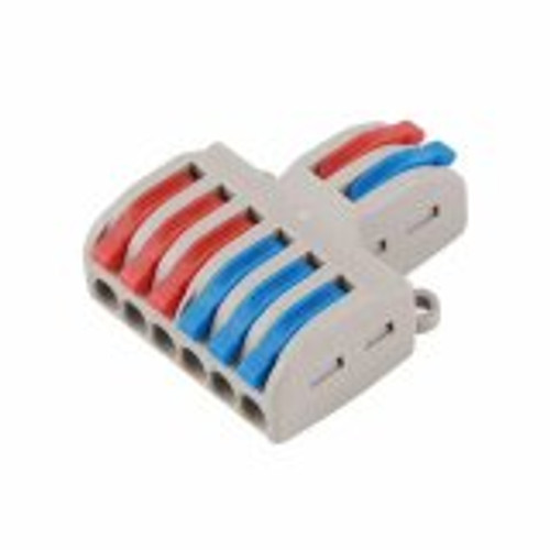 RR-CirKits ~ SPL-62 ~ Multiple Terminal Block Push-In Wiring Quick Cable Connector ~ 2 In, 6 Out