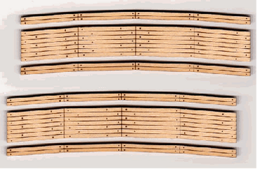 Blair Line ~ N Scale ~ Laser-Cut 20"-23" Radius Curved Wood Grade Crossing (2) ~ 013