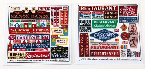 Blair Line ~ N Scale ~ Restaurant and Cafe Signs ~ 036