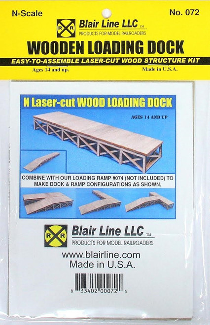 Blair Line ~ N Scale ~ Wood Loading Dock Kit ~ 072