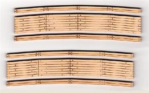 Blair Line ~ HO Scale ~ Laser-Cut 22" Radius Curved Wood Grade Crossing (2) ~ 127