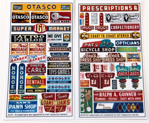 Blair Line ~ HO Scale ~ Storefront Signs No. 4 ~ 137 Blair Line ~ HO Scale ~ Storefront Signs No. 4 ~ 137