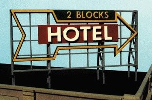 Blair Line ~ Z, N,  Scale ~ Hotel 2 Blocks [To the Right] HO Laser-Cut Wood Billboards ~ 1517