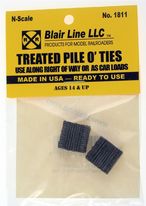 Blair Line ~ N Scale ~ Pile O' Ties, Treated (2-pack) ~ 1811