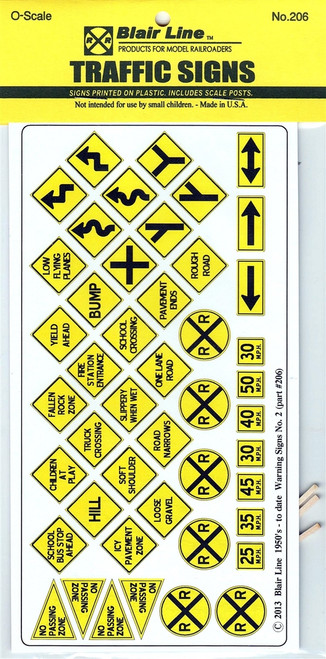 Blair Line ~ O Scale ~ Warning Signs #2 ~ 206