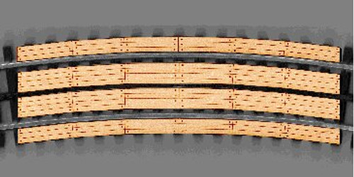 Blair Line ~ O Scale ~ Laser-Cut 3-Rail 2-Lane Curved Wood Grade Crossing ~ 216