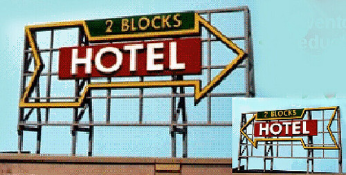 Blair Line ~ HO Scale ~ Hotel 2 Blocks Laser-cut Billboard Kit ~ 2517