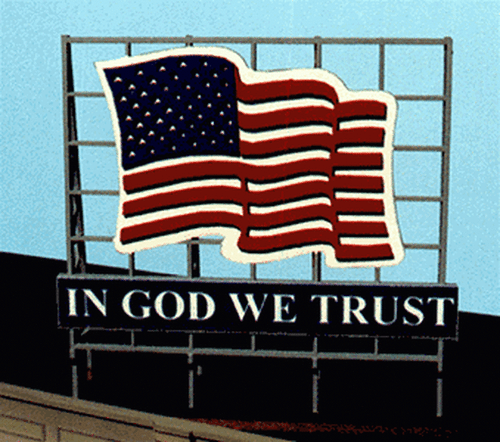 Blair Line ~ HO/S/O Scale ~ Laser-Cut Billboard, US Flag ~ 2520