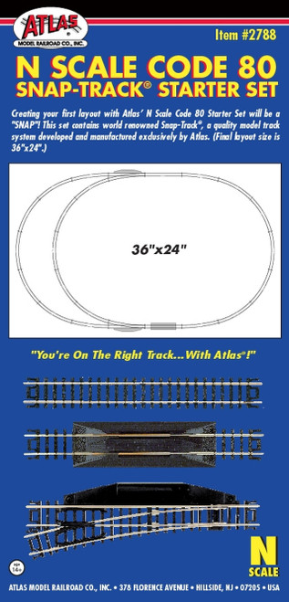 Atlas ~ N Scale ~ Code 80 ~ Snap-Track Starter Set ~ 2788