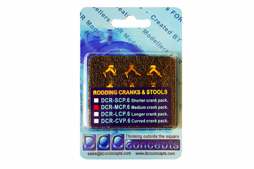 DCCconcepts ~ Working Point Rodding ~ Medium Crank Pack ~ DCR-MCP.6