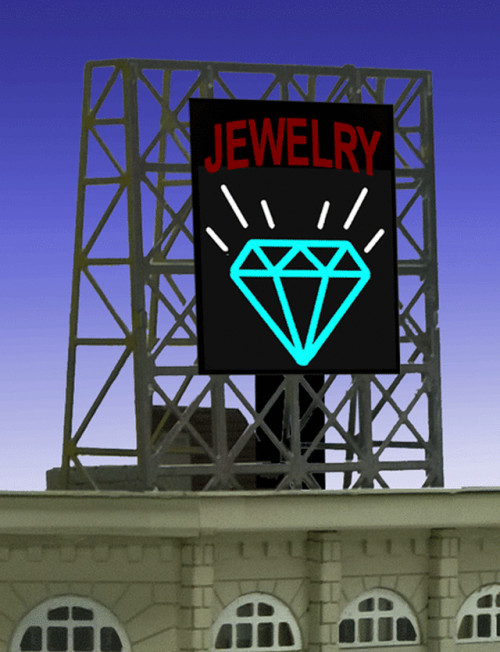 Miller Engineering ~ N or Z Scale ~ Jewelry Flashing Rooftop Billboard ~ 338970