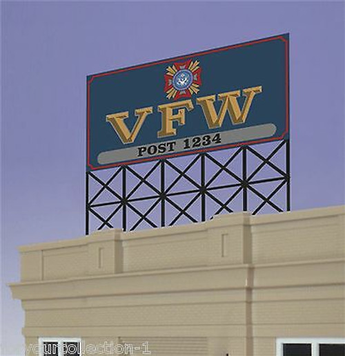 Miller Engineering ~ HO or O Scale ~ VFW Animated Neon Billboard ~ 881251