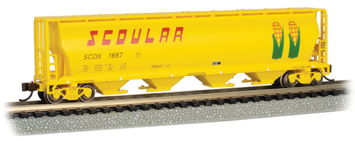 Bachmann ~ N Scale ~ Scoular #1687 - 4 Bay Cylindrical Grain Hopper ~ 19160