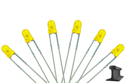 DCCconcepts ~ LED ~ T1 Type 6x 3mm (w/Resistors) Yellow ~ LED-YL3