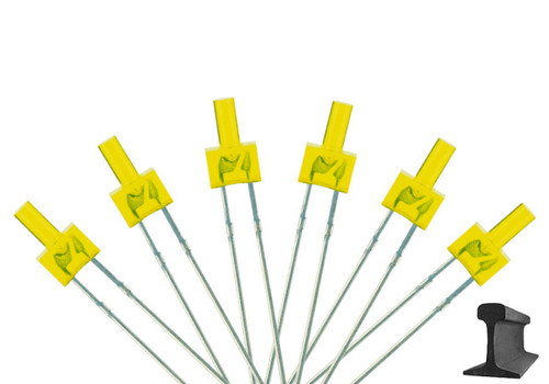 DCCconcepts ~ LED ~ Tower Type ~ 6x 2mm (w/resistors) Yellow ~ LED-YLT