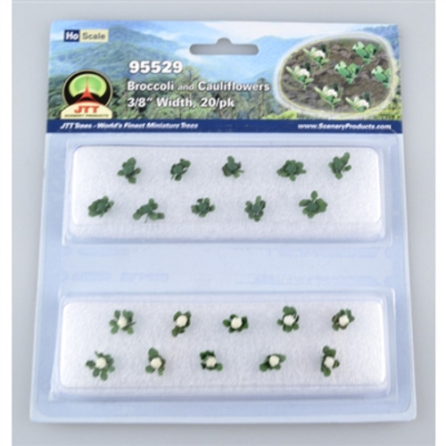 JTT Scenery Products ~ HO scale ~ Broccoli & Cauliflowers 3/8" tall ~ 0595529